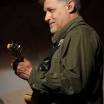 Wayne Benson slays with the Mandocaster at the May 2016 Gettysburg Bluegrass Festival - photo by Frank Baker