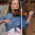 Carly Arrowood with Darin & Brooke Aldridge at the May 2016 Gettysburg Bluegrass Festival - photo by Frank Baker