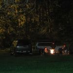 Staying warm at the May 2016 Gettysburg Bluegrass Festival - photo by Frank Baker