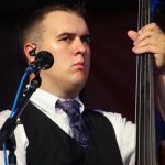 Noah Brown with Darrell Webb Band at the August 2016 Gettysburg Bluegrass Festival - photo by Frank Baker
