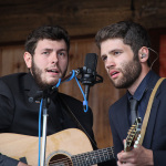 Ben Watlington and Karl Smakula with the ETSU Pride Band at the May 2016 Gettysburg Bluegrass Festival - photo by Frank Baker