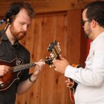 Bryan McDowell and Matt Wingate with Claire Lynch Band at Gettysburg, Spring 2014 - photo by Frank Baker