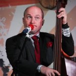 Darrin Vincent with Dailey & Vincent Gettysburg Bluegrass Festival (May 2015) - photo by Frank Baker