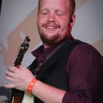 Jesse Smathers with Lonesome River Band at the August 2015 Gettysburg Bluegrass Festival - photo by Frank Baker