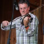Mike Hartgrove with Lonesome River Band at the August 2015 Gettysburg Bluegrass Festival - photo by Frank Baker