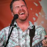 Brandon Rickman with Lonesome River Band at the August 2015 Gettysburg Bluegrass Festival - photo by Frank Baker