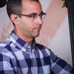 Alan Bartram with The Travelin' McCourys at the August Gettysburg Bluegrass Festival - photo by Frank Baker