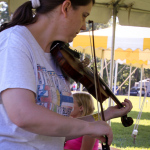 Liberty Rucker, instructor for the Kids Academy at the August 2015 Gettysburg Bluegrass Festival - photo by Frank Baker