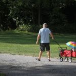 Riding in style at the August 2015 Gettysburg Bluegrass Festival - photo by Frank Baker
