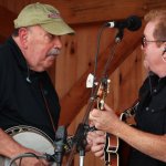Ben Eldridge and Lou Reid with Seldom Scene at the August 2013 Gettysburg Bluegrass Festival - photo by Frank Baker