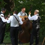 The Spinney Brothers warming up backstage at the August 2013 Gettysburg Bluegrass Festival - photo by Frank Baker