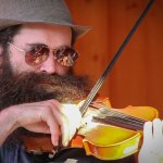 Aaron Jonah Lewis with Nora Jane Struthers & the Party Line at the Gettysburg Bluegrass Festival (5/16/13) - photo by Frank Baker
