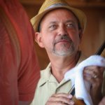 Ronnie Simpkins with Seldom Scene at Gettysburg (August 2012) - photo by Frank Baker