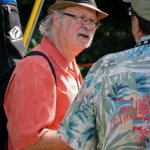 Dudley Connell talks with David Morris at Gettysburg (August 2012) - photo by Frank Baker