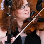 Becky Buller with Darin & Brooke Aldridge at the 2013 August Gettysburg Bluegrass Festival - photo © Frank Baker