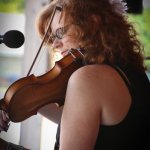 Becky Buller with Darin & Brooke Aldridge at the 2013 August Gettysburg Bluegrass Festival - photo © Frank Baker