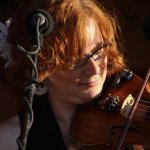 Becky Buller with Darin & Brooke Aldridge at the 2013 August Gettysburg Bluegrass Festival - photo © Frank Baker