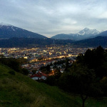 View from our hotel balcony in Innsbruck, Austria during Gold Heart's 2015 European tour