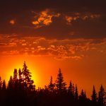 Brilliant sunset over the 2013 Grand Targhee Bluegrass Festival - photo © Jason Lombard