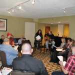 Donna Ulisse and Rick Stanley conduct a workshop at the Great Northern Indoor Bluegrass Music Festival (March 2013) - photo by Bill Warren