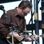 Jesse Brock with The Gibson Brothers at Grey Fox 2013 - photo by David Moultrup