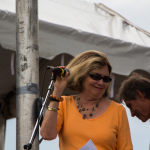 Mary Doub presenting music schoarships at the 2015 Grey Fox Bluegrass Festival - photo © Tara Linhardt