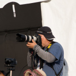 Staff photographer hard at work at the 2015 Grey Fox Bluegrass Festival - photo by Tara Linhardt