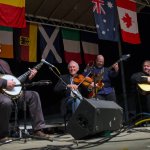 Kruger Brothers with Byron Berline at Guthrie 2013 - photo by Tom Dunning
