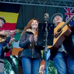 Yasuhisa Kato, Yoshie Sakamoto, Masuo Sasabe with Blueside of Lonesome at Guthrie 2013 - photo by Tom Dunning