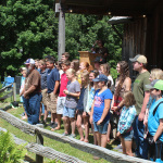 Wayne Henderson with young pickers at the Wayne Henderson Festival site in Grayson County, VA - photo by Teresa Gereaux