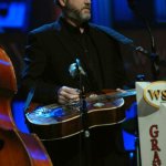 Tim Surrett performing with John Driskell Hopkins and Balsam Range on the Grand Ole Opry (3/8/13) - photo by Roy Swann