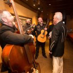 John Driskell Hopkins and Balsam Range backstage with Mel Tillis at the Opry (3/8/13) - © Grand Ole Opry, photo by Chris Hollo