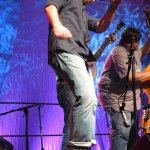 Andy Lambert, pedal percussionist with Pert Near Sandstone at WOB 2012 - photo by Woody Edwards