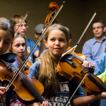 Kids Academy participants at the 2016 Joe Val Bluegrass Festival - photo © Tara Linhardt