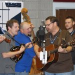 Junior Sisk & Rambler's Choice performing at the WAMU remote studio (IBMA 2012) - photo by David Morris