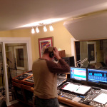 Kenny & Amanda Smith laying down harmonies at Dark Shadow Recordings