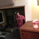 Kenny Smith laying down harmonies at Dark Shadow Recordings