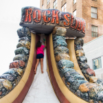 Kids Activities in town center, slip-n-slide at Wide Open Bluegrass 2016 - photo © Tara Linhardt