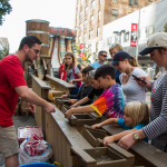 Kids Activities in town center, mining for gems at Wide Open Bluegrass 2016 - photo © Tara Linhardt