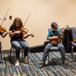 Professional Bands come to jam with kids in the Kids Jam Room at Wide Open Bluegrass 2016 - photo © Tara Linhardt