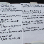 Set List for Saturday's Kids on Bluegrass show at City Plaza Stage at Wide Open Bluegrass 2016 - photo © Tara Linhardt