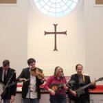 Keith Arneson, Wally Hughes, Lisa Kay Howard, Wayne Taylor at the Kip Martin benefit show (1/27/14) - photo by David Morris