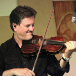 Mike Hartgrove with Lonesome River Band at Hope Cafe - photo by Laura Greene
