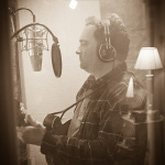 Larry Stephenson tracking at Rec Room Studio (March 2016) - photo by Dreama Stephenson