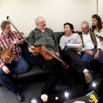 Don Rigsby, Rickie Simpkins, Maro Kawabata, Terry Baucom and Cindy Baucom backstage before a Sunset Drive show in Japan (4/12)