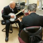 Sammy Shelor and Mike Hartgrove rehearsing backstage before the 43rd AFI Life Achievement award for Steve Martin (6/4/15)