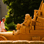 The Clampetts memorialized in sand at Merlefest 2012 - photo © Jason Lombard