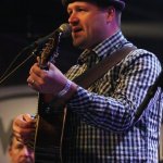 Stephen Mougin with Sam Bush at MerleFest 2013 - photo by Andy Garrigue