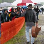 Jim Avett leaving the stage area on Sunday at MerleFest 2013 - photo by Andy Garrigue