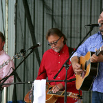Barry Crabtree, Glen Crain, and Dave Adkins with Adkins & Loudermilk at the 2015 Norris Creek Pig Pickin' Bluegrass & BBQ Festival - photo © Laura Tate Photography
